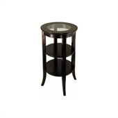 Winsome Genoa Espresso Wood End Table with Glass Top