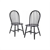 Winsome Windsor Dining Chairs in Black (Set of 2)