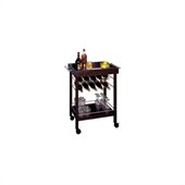 Winsome Ten Bottle Wine Cart with Mirror Top in Espresso