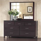 Modus Nevis 7 Drawer Double Dresser and Mirror Set in Espresso