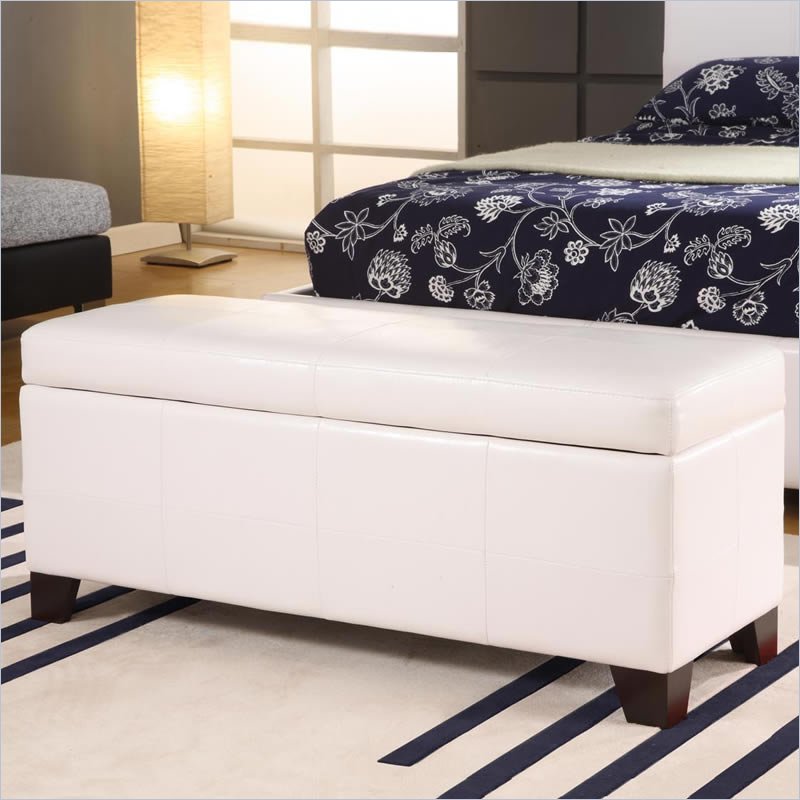 Modus Milano Bedroom Storage Bench in White Leatherette by Modus ...