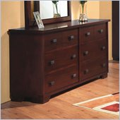 Modus Canyon Six Drawer Double Dresser in Distressed Saddle Brown