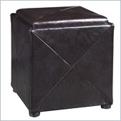 Modus Milano Storage Cube Ottoman in Chocolate Brown Leather