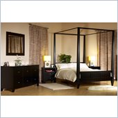 Lifestyle Solutions Wilshire Modern Wood Platform Canopy Bed 3 Piece Bedroom Set in Cappuccino