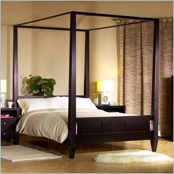 Lifestyle Solutions Wilshire Modern Platform Canopy Bed in Cappuccino Finish