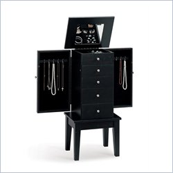 Coaster Five Drawer Jewelry Armoire in Cappuccino Brown