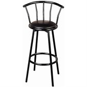 Coaster Dixie Upholstered Swivel Bar Stool in Black