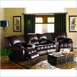Coaster Five Double Motorized Reclining Theater Seating Set in Brown
