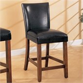 Coaster Telegraph 24 Inch Brown Bar Stool with Brown Faux Leather Seat