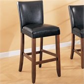 Coaster Telegraph 29 Inch Black Bar Stool with Brown Faux Leather Seat