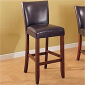 Coaster Telegraph 29 Inch Brown Bar Stool with Black Faux Leather Seat