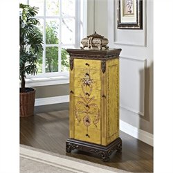 Powell Furniture Masterpiece Jewelry Armoire in Distressed Antique Parchment Finish