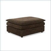 Klaussner Furniture Auburn Rectangular Pillow Top Ottoman in Tobacco Suede