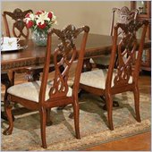 Kathy Ireland by Standard Nottingham Epic Chippendale Fabric Side Chair in Cherry Finish (Set of 2)