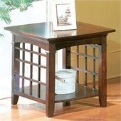 Standard Glasgow End Table with Shelf in Chocolate Cherry Finish
