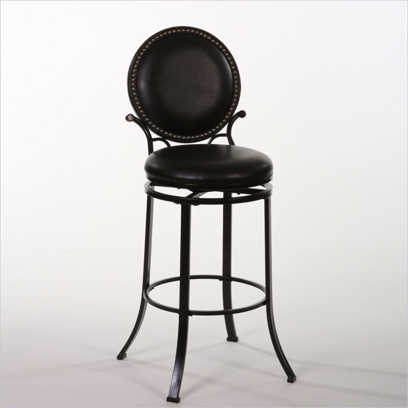 Hillsdale Spencer 26" Swivel Counter Matte Black Bar Stool