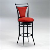 Hillsdale Cierra 30 Inch Swivel Bar Stool in Red and Black