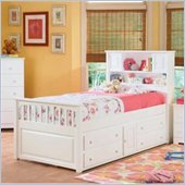 Atlantic Furniture Captain's Bookcase Bed with Underbed 4 Drawer Chest in White