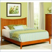 Atlantic Furniture Manhattan Platform Bed with Open Footrail in Caramel Latte