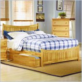 Atlantic Furniture Manhattan Platform Bed with Matching Footboard in Natural Maple