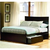 Atlantic Furniture Miami Modern Platform Bed with Flat Panel Footboard in Espresso