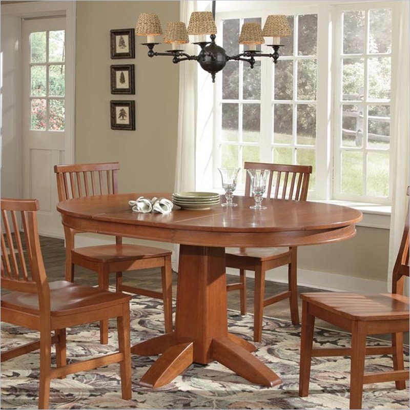Home Styles Arts Crafts Round Oval Cottage Oak Dining Table On