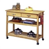 Home Styles Furniture Solid Wood Top Kitchen Cart in Natural