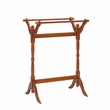 Linon Heirloom Solid Pine Wood Double Bar Blanket Rack in Oak Brown Stain