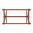 Linon Heirloom Solid Pine Wood Double Bar Blanket Rack in Oak Brown Stain