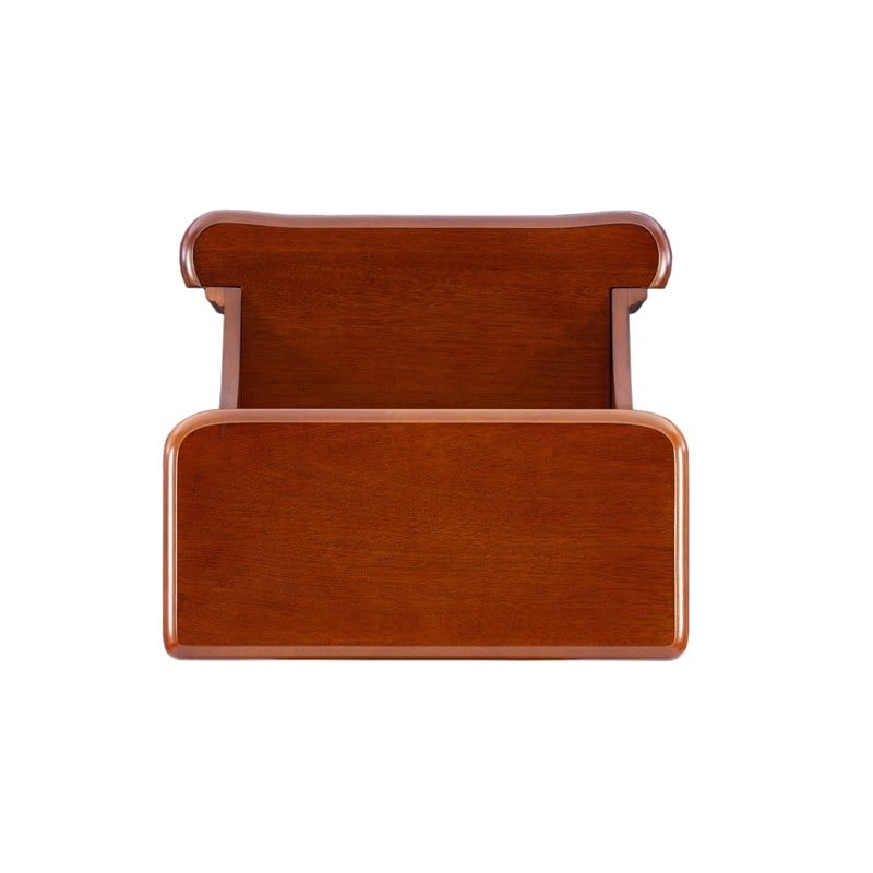 Linon Woodbury Wood Bed Steps with Storage in Brown