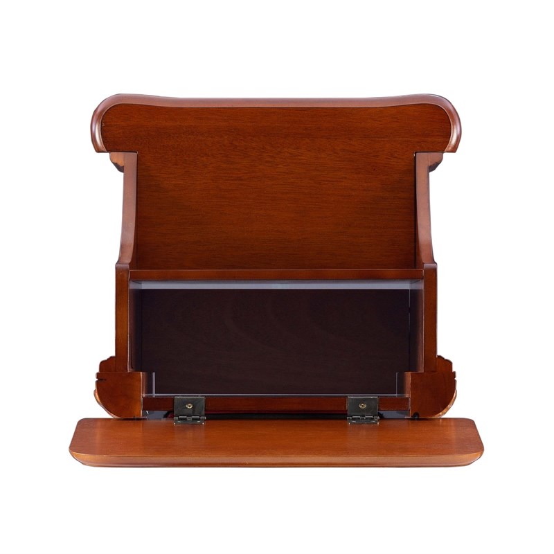 Linon Woodbury Wood Bed Steps with Storage in Brown