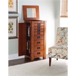 Linon Anna Lee Wood Jewelry Armoire 8 Drawers 2 Side Doors Gray Hardware in Oak