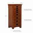Linon Anna Lee Wood Jewelry Armoire 8 Drawers 2 Side Doors Gray Hardware in Oak