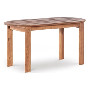 linon adirondack wood outdoor coffee table in acorn brown