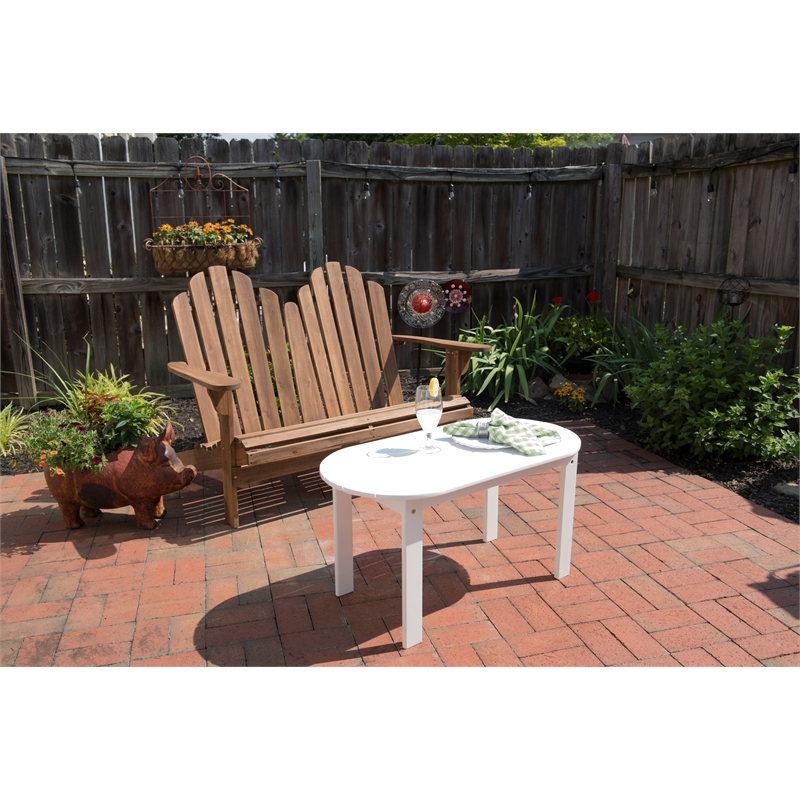 Linon Adirondack Sturdy Solid Acacia Wood Outdoor Coffee Table in White Stain
