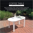 Linon Adirondack Sturdy Solid Acacia Wood Outdoor Coffee Table in White Stain