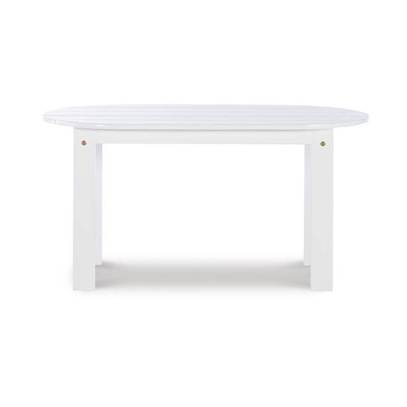 Linon Adirondack Sturdy Solid Acacia Wood Outdoor Coffee Table in White Stain