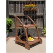 Linon Catalan Outdoor Serving Trolley 2 Levels with Wheels in Acorn Brown Wood
