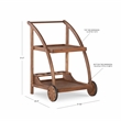 Linon Catalan Outdoor Serving Trolley 2 Levels with Wheels in Acorn Brown Wood