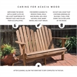 Linon Adirondack Solid Acacia Wood Outdoor Double Bench in Acorn Brown Stain