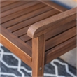 Linon Catalan Sturdy Acacia Solid Wood Outdoor Bench in Acorn Brown Stain