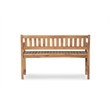 Linon Catalan Sturdy Acacia Solid Wood Outdoor Bench in Acorn Brown Stain