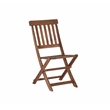 Linon Catalan Three Piece Outdoor Foldable Wood Bistro Set in Acorn Brown