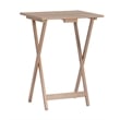 Linon Acacia Wood Tray Table Set in Gray Acacia