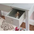 Linon Butterfly Vanity & Padded Stool Flip Up Mirror 2 Drawers in Silver Wood