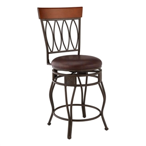 linon four oval back bar stool in matte bronze