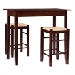 Linon Three Piece Wood Tavern Dining Set in Espresso Brown