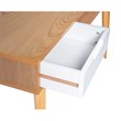 Linon Perry Wood Two Drawer Writing Desk in White and Natural