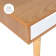 Linon Perry Wood Two Drawer Writing Desk in White and Natural