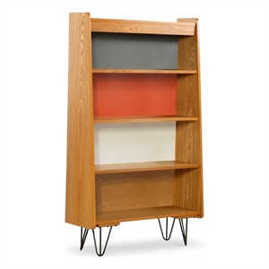 linon perry wood four shelf bookcase in brown